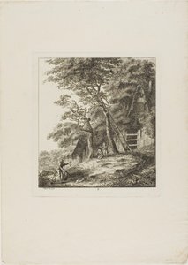 Vissers met kinderen, plaat twee uit Paysages Dédiés à M. Warelet door Salomon Gessner