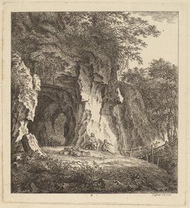 Twee Herders in een Rotsachtig Landschap door Salomon Gessner