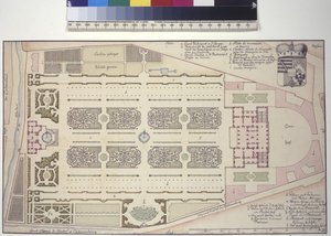 Volledige pagina: Liechtenstein tuin paleis - plattegrond (pen en inkt tekening)