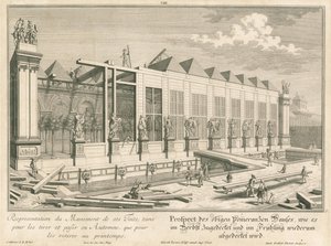 Prospectus van het bitter orange huis tijdens het afdekken voor de winter door Salomon Kleiner