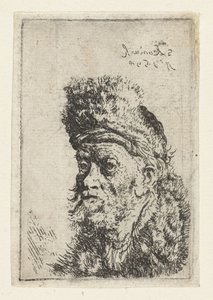 Buste van een man met bontmuts door Salomon Koninck