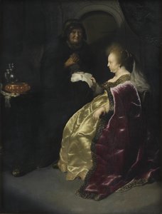 Esther leest het decreet van Haman over de uitroeiing van de Joden