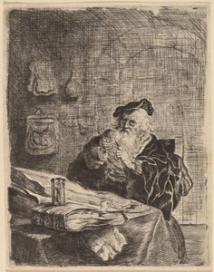Man met een Pennemes door Salomon Koninck