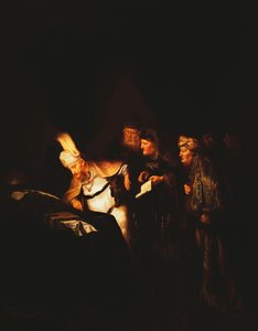 Pontius Pilatus weigert de inscriptie op het kruis van Christus te wijzigen, 1641 door Salomon Koninck