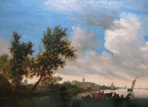 Rivierlandschap met kasteel Nijenrode door Salomon van Ruysdael