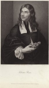 Portret van Salvator Rosa (gravure) door Salvator (after) Rosa