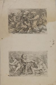 (Figurineserie) Riviergoden in gevecht door Salvator Rosa