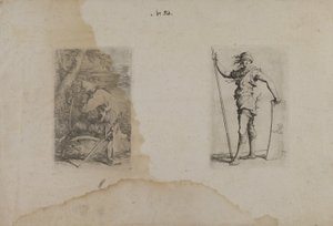 (Beeldjesreeks) Zittende man met puntige helm door Salvator Rosa