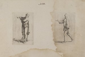 (Beeldjesreeks) Staande man, wijst naar links door Salvator Rosa
