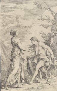 Apollo en de Cumaeense Sibylle, ca. 1661 door Salvator Rosa