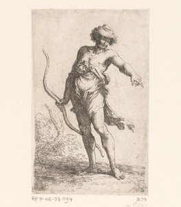 Man met een boog door Salvator Rosa