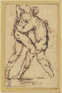 Worstelaars door Salvator Rosa