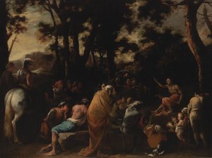 Johannes de Doper Preken door Salvator Rosa
