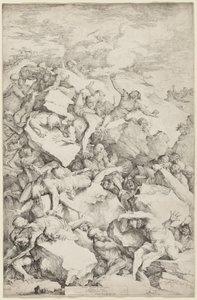 De val van de reuzen door Salvator Rosa
