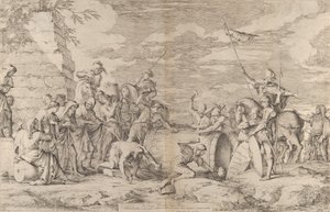De dood van Marcus Atilius Regulus, getoond terwijl hij in een ton wordt genageld door de Carthagers, ca. 1661-62 door Salvator Rosa