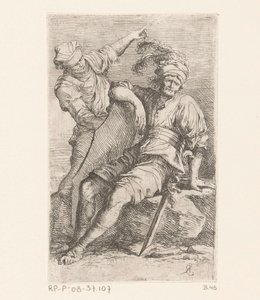 Twee soldaten door Salvator Rosa