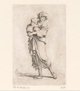 Vrouw met een kind door Salvator Rosa