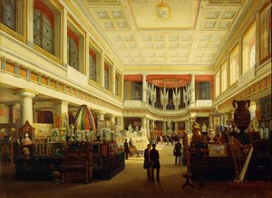 Eerste industriële tentoonstelling in Napels in Sala Tarsia in 1854 door Salvatore Fergola
