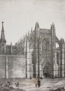 Batalha klooster, Portugal, lithografie door Salvatore Puglia uit Poliorama Pittoresco, nr. 33, 22 maart door Salvatore Puglia