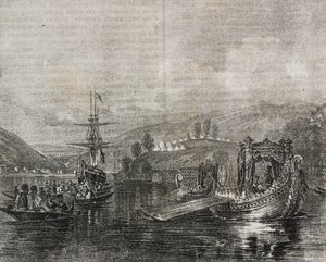 Buyukdere Vallei en Baghtche-keui aquaduct, Turkije, lithografie uit Poliorama Pittoresco, nr. 40, 11 mei door Salvatore Puglia