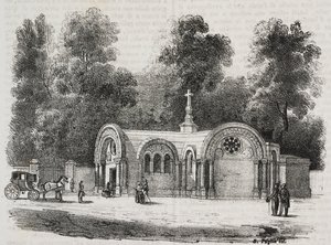 Koninklijke Kapel van Sint Ferdinand, Sablonville, Frankrijk, lithografie uit Poliorama Pittoresco, nr. 13, 4 november door Salvatore Puglia