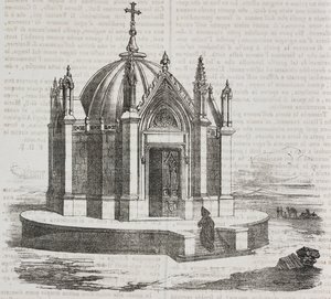 Kapel van St. Louis in Tunis, Tunesië. Lithografie door Salvatore Puglia uit Poliorama Pittoresco door Salvatore Puglia