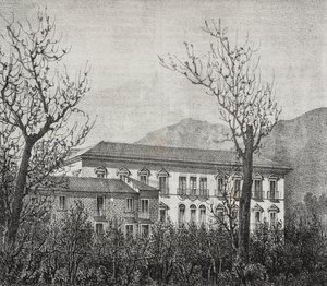 College van Avellino, Campania, Italië, lithografie door Salvatore Puglia uit Poliorama Pittoresco, nr. 2, 20 augustus door Salvatore Puglia