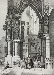 Kathedraal van Regensburg, Duitsland, lithografie door Salvatore Puglia uit Poliorama Pittoresco, nr. 12, 30 oktober