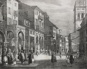 Koninklijke Weg, Corfu, Griekenland, lithografie uit Poliorama Pittoresco, nr. 23, 11 januari door Salvatore Puglia