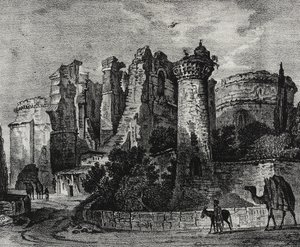 Ruïnes van de Sint-Janskerk in Pergamon, Turkije, uit Poliorama Pittoresco, nr. 13, 5 november