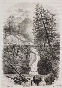 Hangbrug over de Pyreneeën, Spanje, uit Poliorama Pittoresco, nr. 16, 23 november