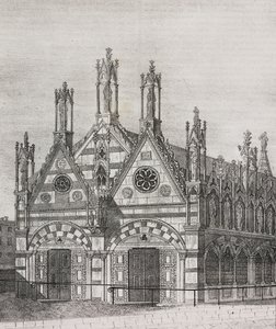 Uitzicht op de kerk van Santa Maria della Spina in Pisa, Toscane, Italië, lithografie uit Poliorama Pittoresco, nr. 34, 29 maart