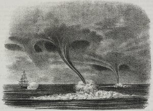 Waterhozen, lithografie door Salvatore Puglia uit Poliorama Pittoresco, nr. 48, 9 juli