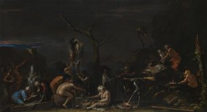 Heksen bij hun bezweringen, ca. 1646 door Salvatore Rosa