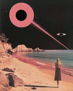 Roze UFO-strandavond door Samantha Hearn