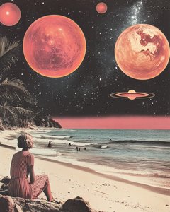Retro Space Beach door Samantha Hearn