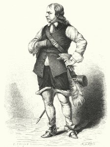 Oliver Cromwell, Lord Protector van het Gemenebest (gravure) door Samuel (after) Cooper