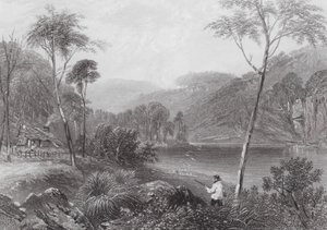 Australië: Fairlight Glen, aan de Warragamba (gravure) door Samuel (after) Prout