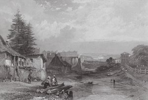 Australië: De Oude Tankstroom, Sydney (gravure) door Samuel (after) Prout