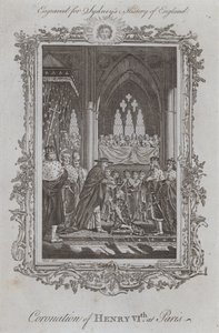 Kroning van Hendrik VI in Parijs door Samuel (after) Wale