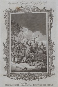 Richard III gedood in Bosworth-Field (gravure)