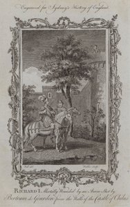 Richard I dodelijk gewond door een pijl geschoten door Bertram de Gourdon vanaf de muren van het kasteel van Chalus door Samuel (after) Wale
