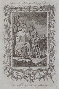 De Slag bij Agincourt genoemd door Henry V (gravure) door Samuel (after) Wale