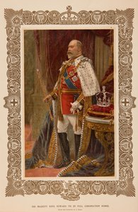 Koning Edward VII in kroningsgewaden door Samuel Begg