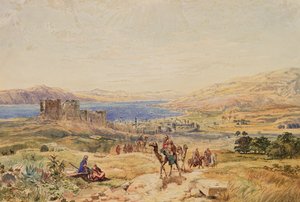 Tiberias aan het Meer van Galilea, ca. 1850 door Samuel Bough