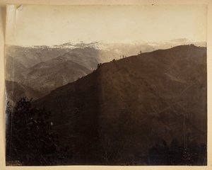 Berglandschap in Darjeeling, uit 