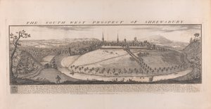 Zuidwestelijk uitzicht op Shrewsbury, Shropshire