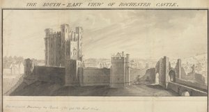 Het Zuidoostelijke Uitzicht op Rochester Castle