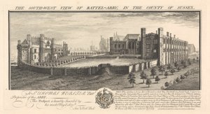 Het zuidwestelijke uitzicht van Battel-Abbey, in het graafschap Sussex