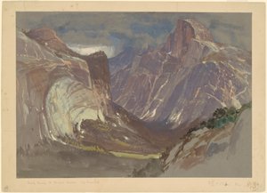Half Dome en Royal Arches, Yosemite, vanaf Glacier Point door Samuel Colman